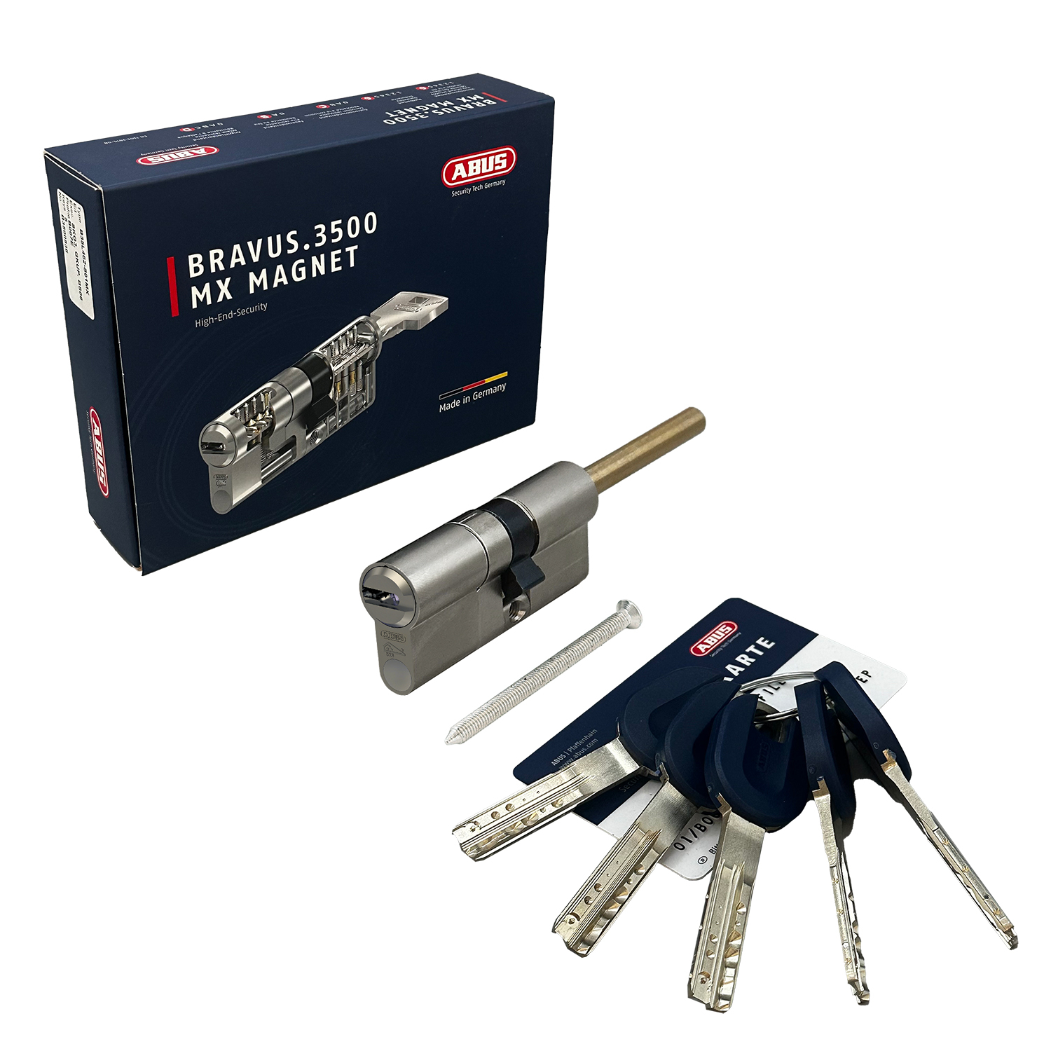 Механизм цилиндровый ABUS BRAVUS 3500 MAGNET 80(50x30) ключ/шток MX PROCAP PRO NI (5 key)
