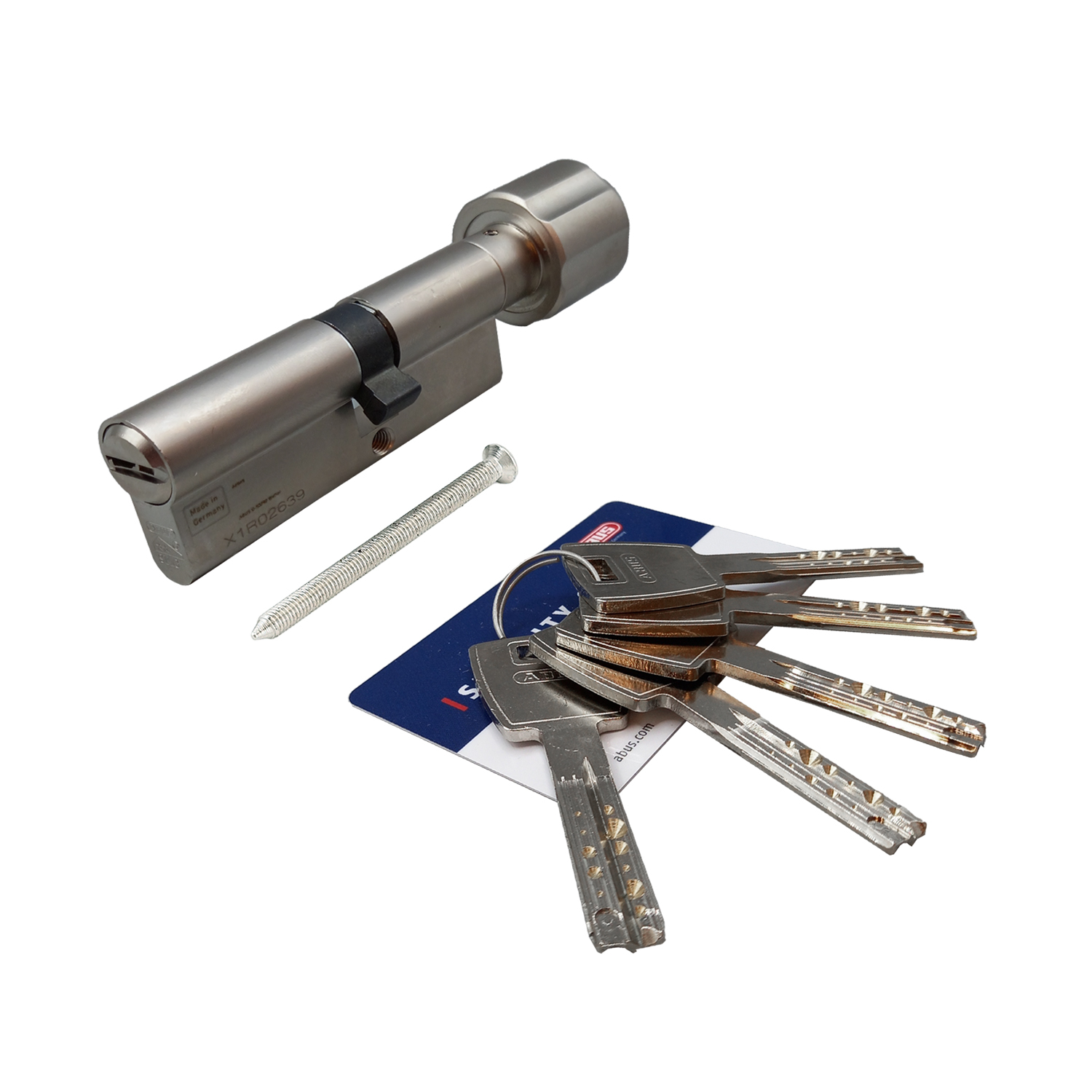 Механизм цилиндровый ABUS X12R430 ключ/вертушка 40-35 (75 мм) NI (5 key)